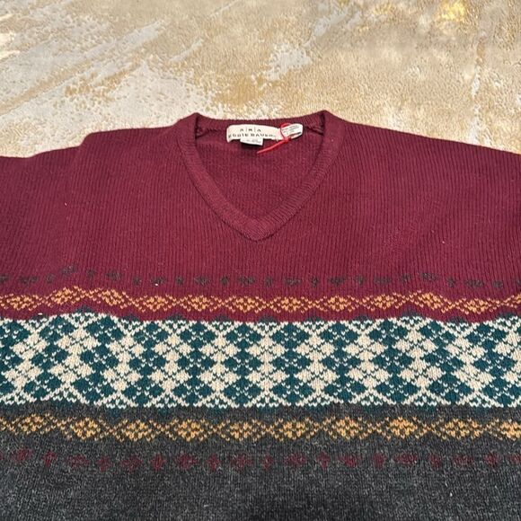 Vintage AKA Mens  Eddie Bauer 100% Lambswool Sweater SZ L EUC made in Hong Kong - Picture 2 of 8